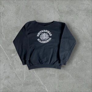 Vintage Universidad Salamanca Sweatshirt Mens XL Black 70s‎ 80s Flock Print Rare